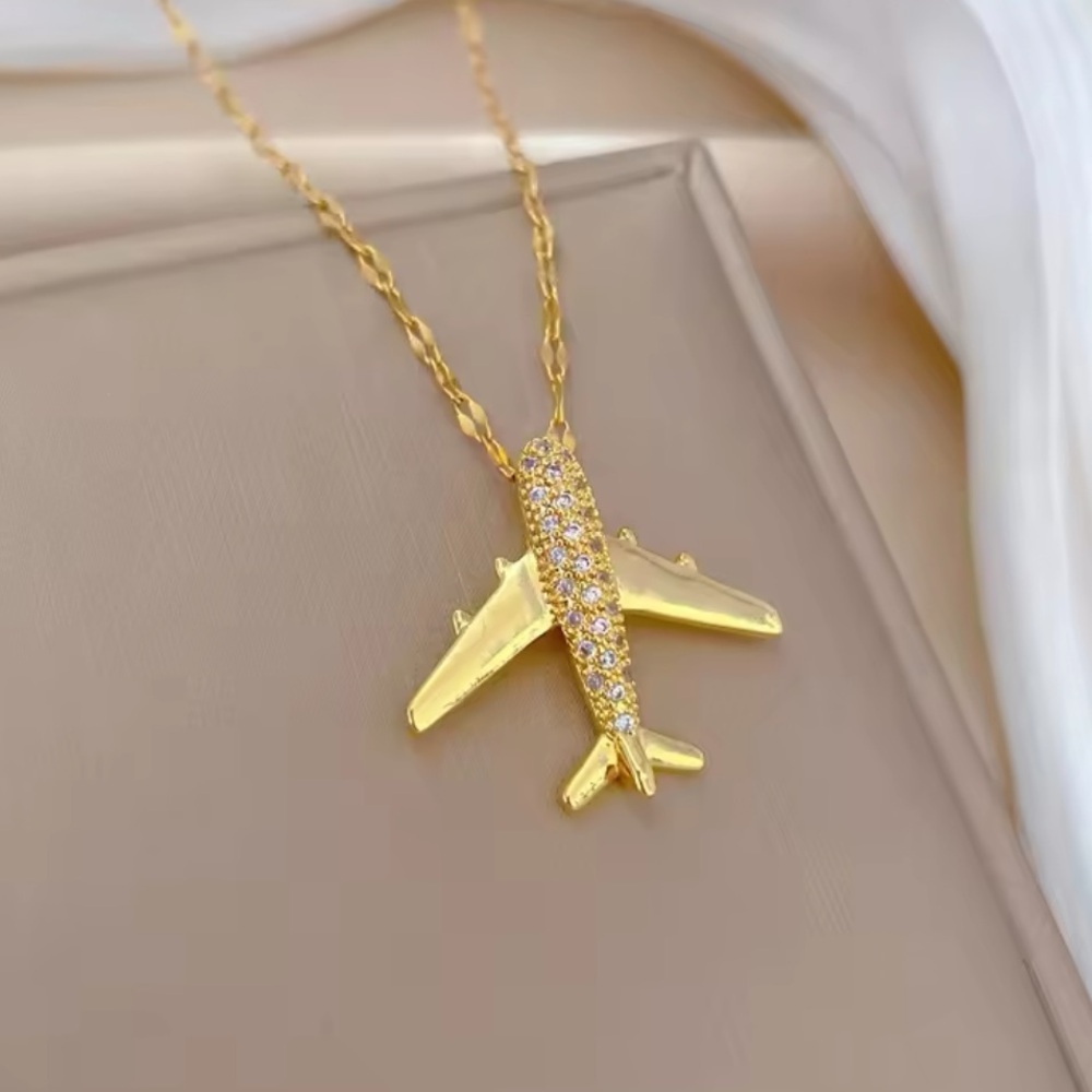 Aurore - 18K Gold-Plated Stainless Steel Sky Airplane ✈️ Chain. NWT